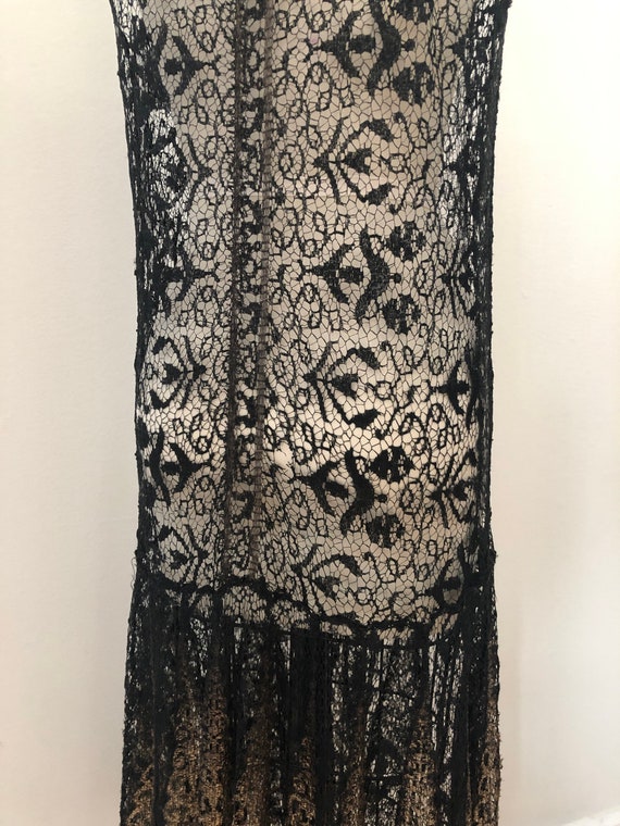 1920s lame and lace black dress. - image 7