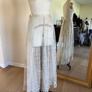 Antique tambour lace skirt.