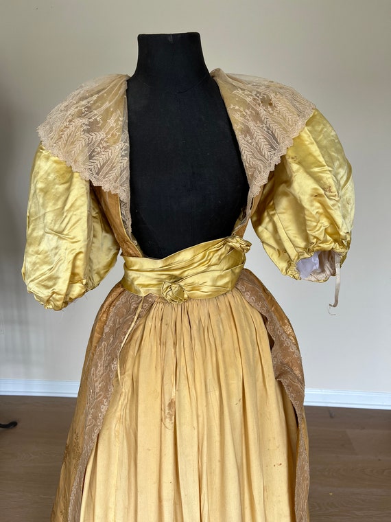 Victorian 1890s ball gown silk.  1894 - image 4