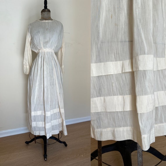 Edwardian Cotton Skirt with Crochet Lace Appliqués –1900s- ED25 main image 1