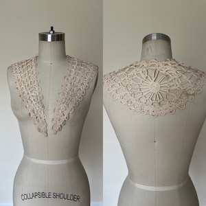 Antique cotton tape lace collar.     .