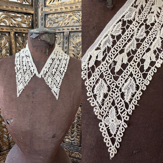 Machine made lace collar. Antique.  Edwardian. 19… - image 1