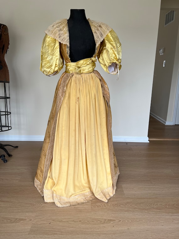 Victorian 1890s ball gown silk.  1894 - image 2