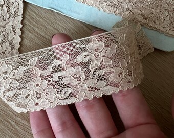 COTTON French Vintage  lace for sewing, costuming dolls.  Ribbon but