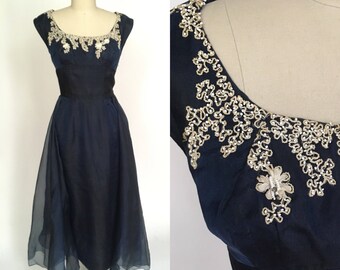 1950s silk organza dress