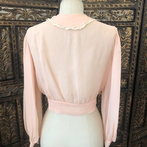 1930s vintage silk chiffon blouse image 9