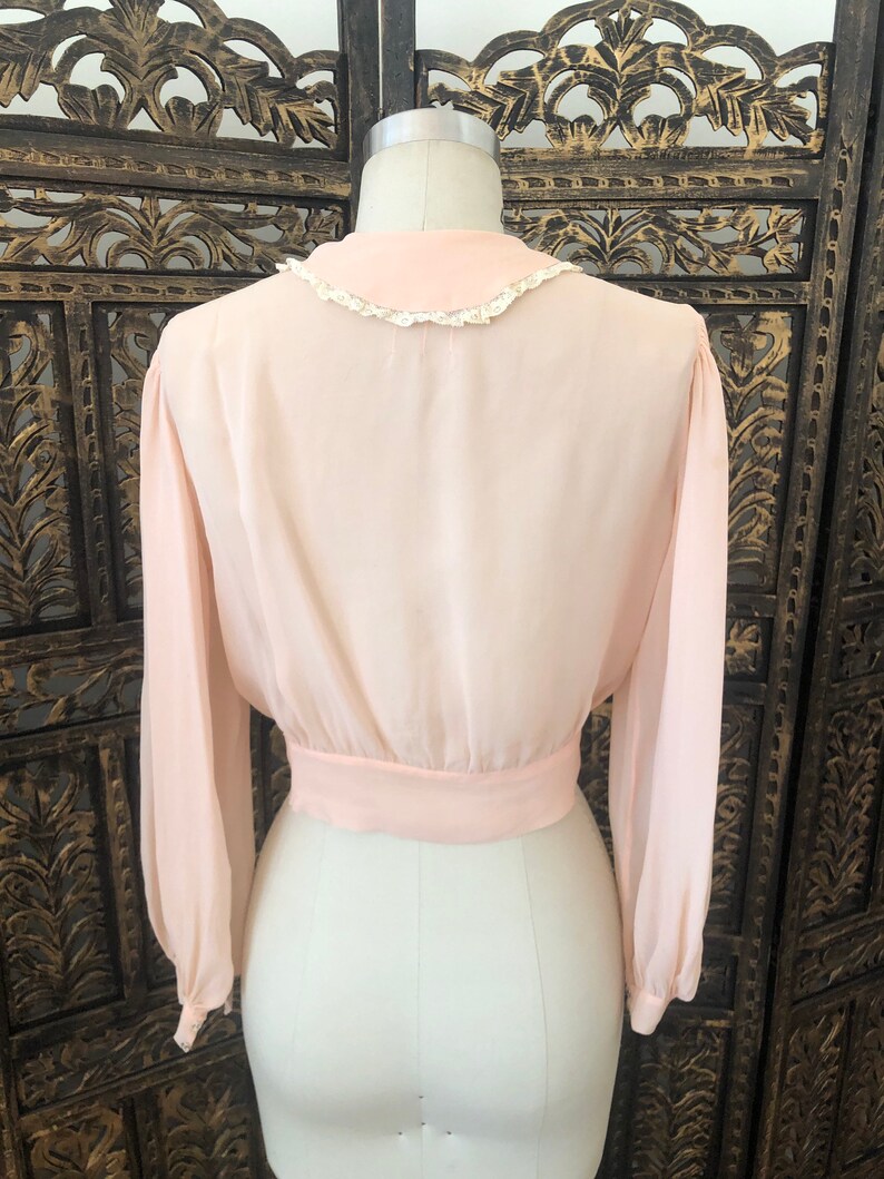 1930s vintage silk chiffon blouse image 9