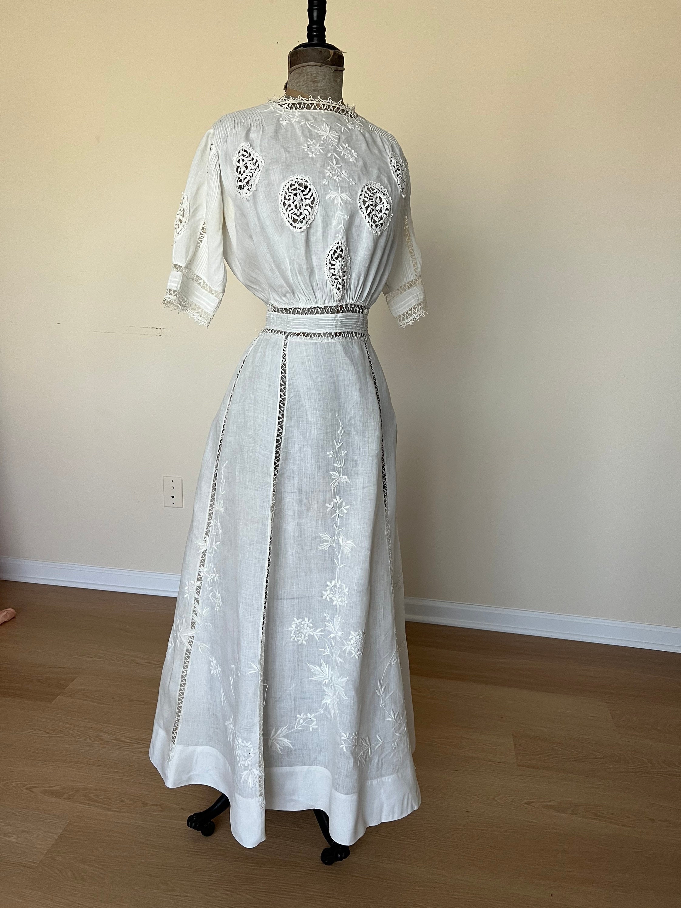 Incredible Antique Hand Embroidered Linen Dress; Wearable - Etsy