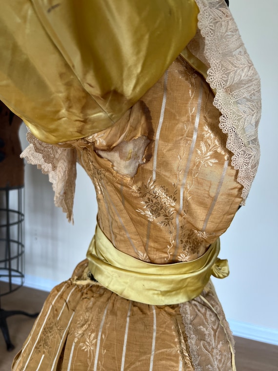 Victorian 1890s ball gown silk.  1894 - image 5