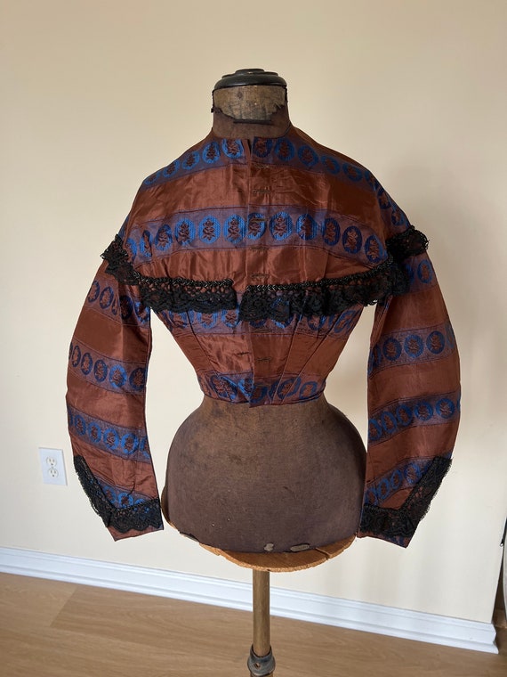 original 1850s or 1860s silk bodice. - image 2