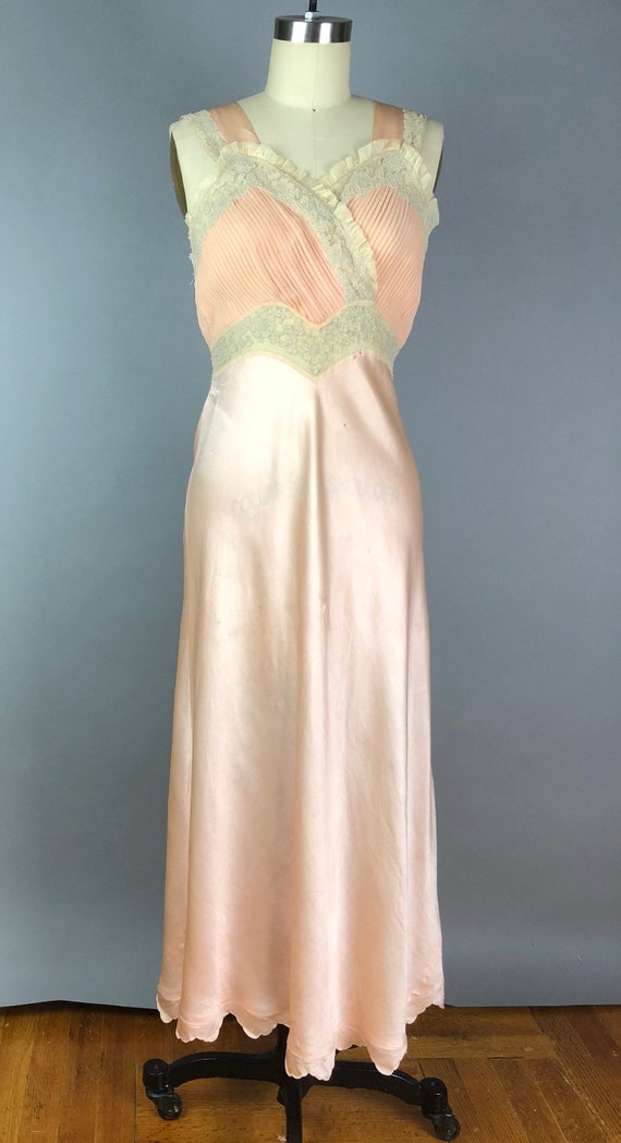 RARE handsewn silk 1930s slip - image 3