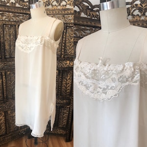 Antique 1920s silk slip step in with lace