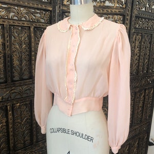 1930s vintage silk chiffon blouse image 4