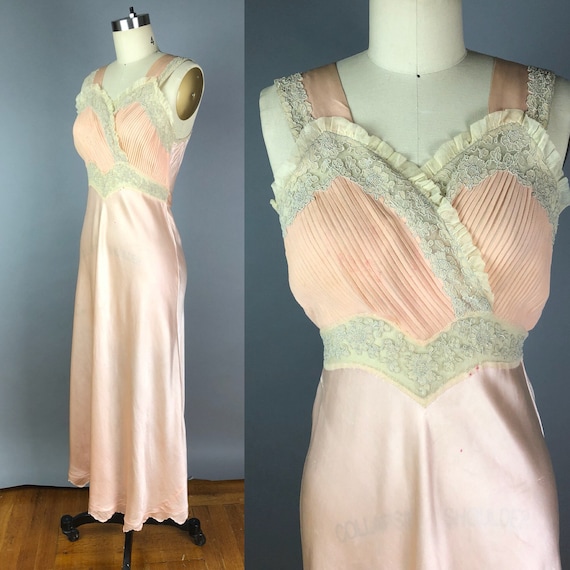 RARE handsewn silk 1930s slip - image 1