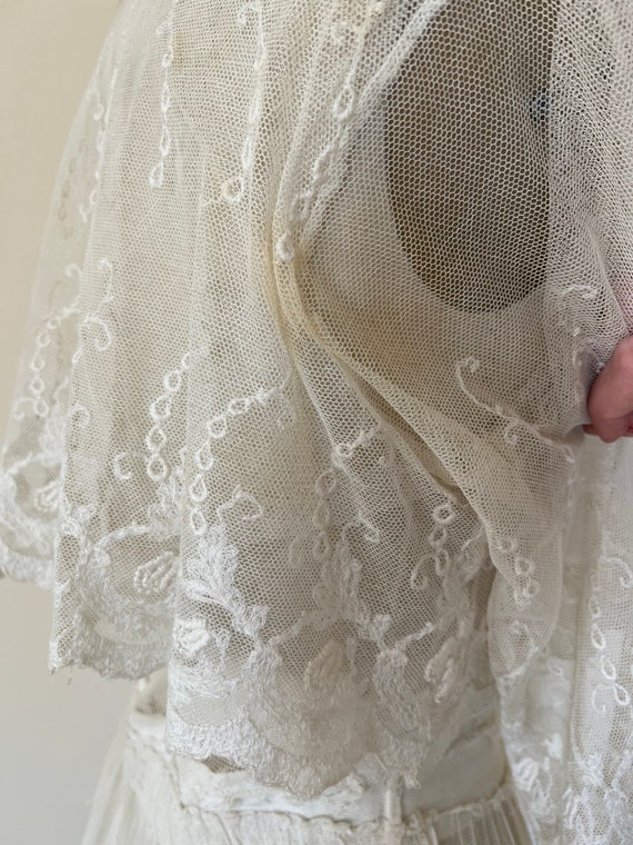 Antique 1910s Edwardian net cotton lawn dress - image 6