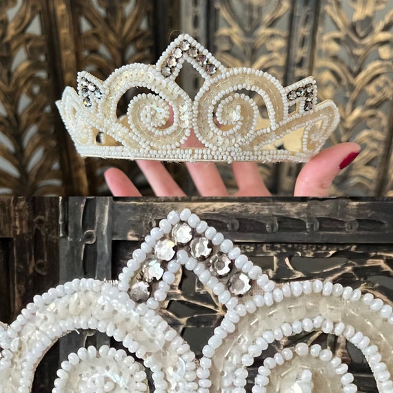1950\'s Elegant Wedding Silver and Pearl Tiara 1950s Wedding Tiara - Etsy main image 2