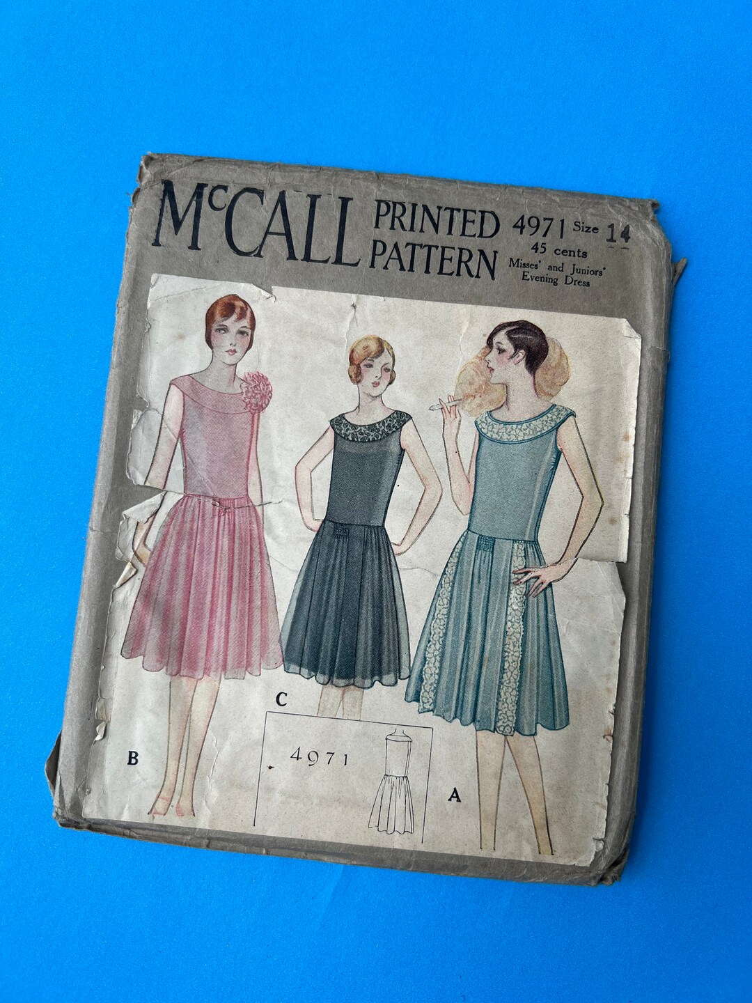 Bust 32 1920s Mccall's 4971 Sewing Pattern. Dress. 14 Years - Etsy