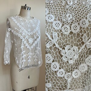 Edwardian Crochet  blouse jacket antique lace