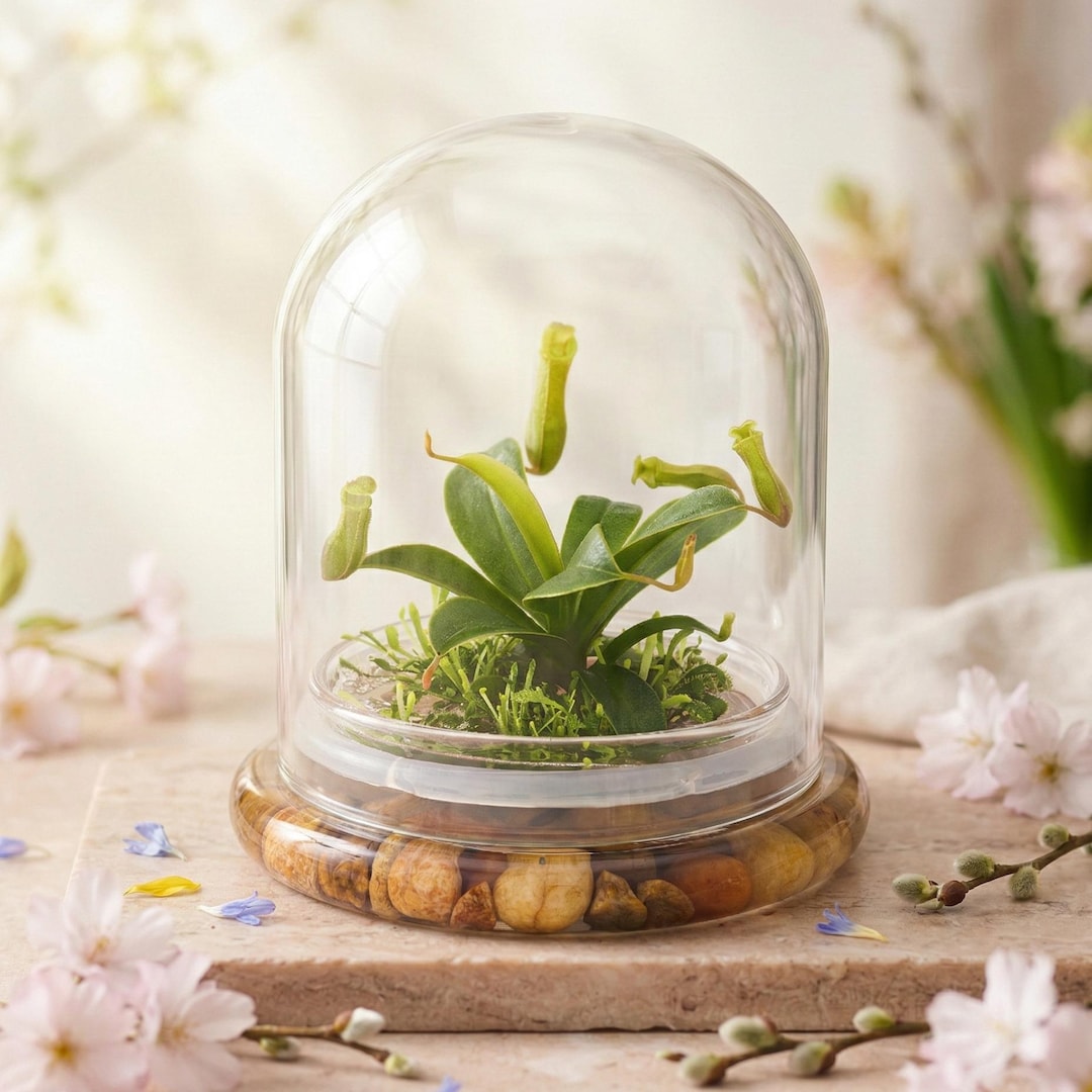 Pitcher Plant ( Nepenthes Tobaica ) Terrarium With Sundew Moss in