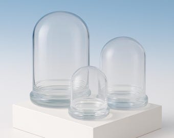 Bloomify Glass Anti-Fog Dome Set – Elevate Your Space with Timeless Elegance for Home Décor, Tabletop Displays, and Terrariums (No Plants)