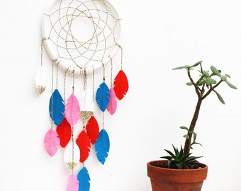 dreamcatcher girl nursery pink, orange, blue