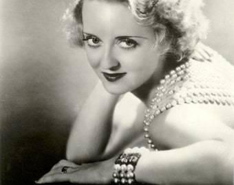 Betty Bette Davis Poster Photo Beautiful Eyes Pearl Necklace Hollywood Photo Artwork 8x10 11x14 and/or 16x20