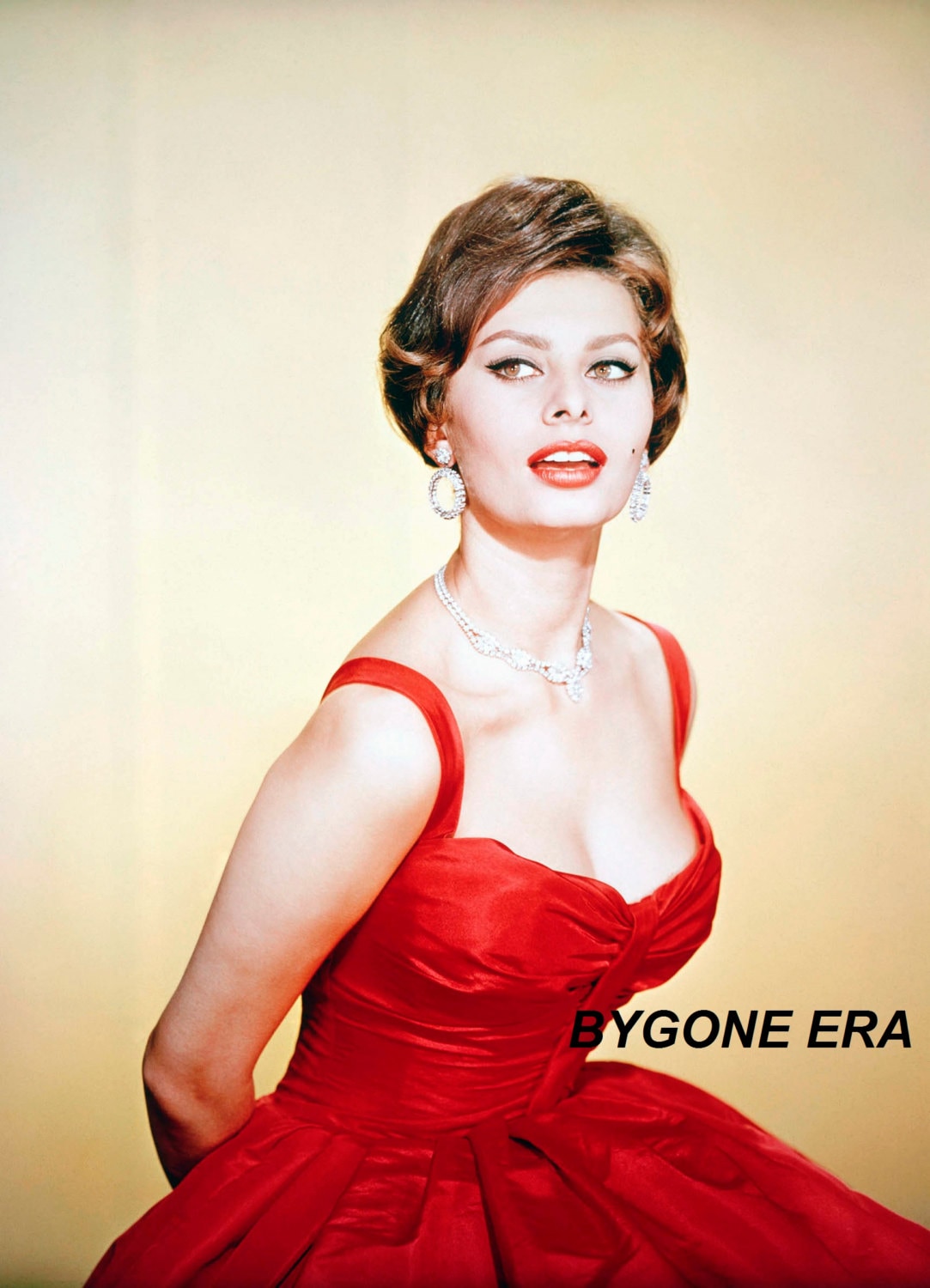 Sophia Loren Red Dress Pinup Girl Hollywood Poster Art Photo