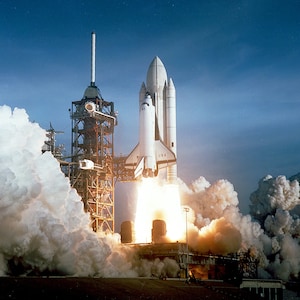 Space Shuttle Columbia STS-1 Launch Pad Liftoff NASA Photo USA Space Poster Art 8x10 11x14 and/or 16x20