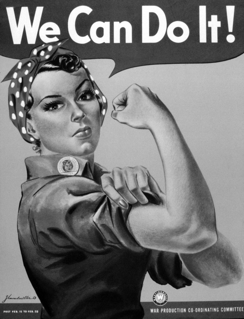 Rosie The Riveter We Can Do It Vintage Poster – Rubino Creative Fine Art