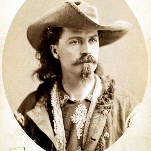 Buffalo Bill Cody Poster Photo Signature 1875 Famous Cowboys Western Wall Art 8x12 and/or 12x18