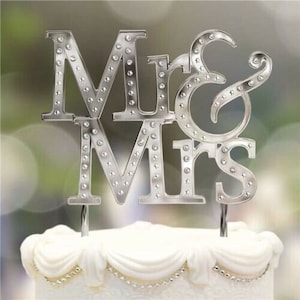 WEDDING CAKE TOPPER Mr & Mrs Love Keepsake Decorations cake decorating pick supplies table decoration
