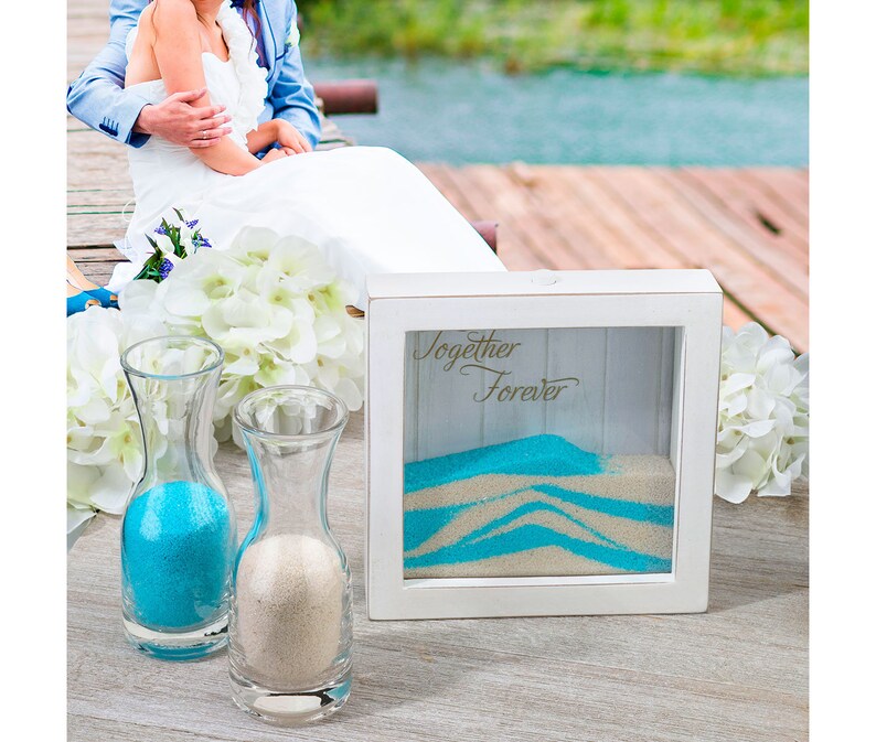 Small Wedding Unity Sand Frame And Vases Set Ceremony Picture Etsy