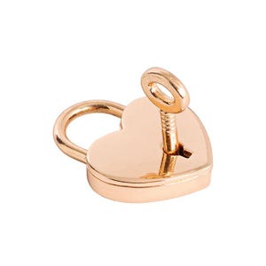 CADENAS COEUR avec CLE | Or | Serrure d'amour en forme de coeur pour breloquer une valise