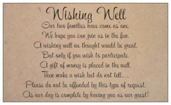10 Wishing Well Cards Kraft Brown Cards To Include With Etsy