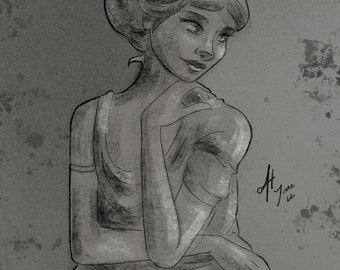 Girl looking over her shoulder