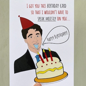 ジャスティン・トルドー誕生日カード / 面白い誕生日カード / しっとり話す / トルドーカード / カナダ首相 / 面白い誕生日カード / covid 19