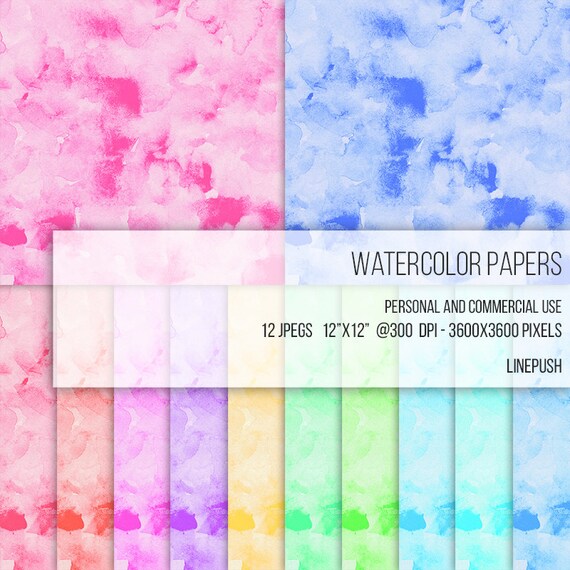 Sale Watercolor Papers Digital Papers Background Rainbow Colors Pastel Clipart Texture Pack Wallpapers Backgrounds Clipart Frame Card