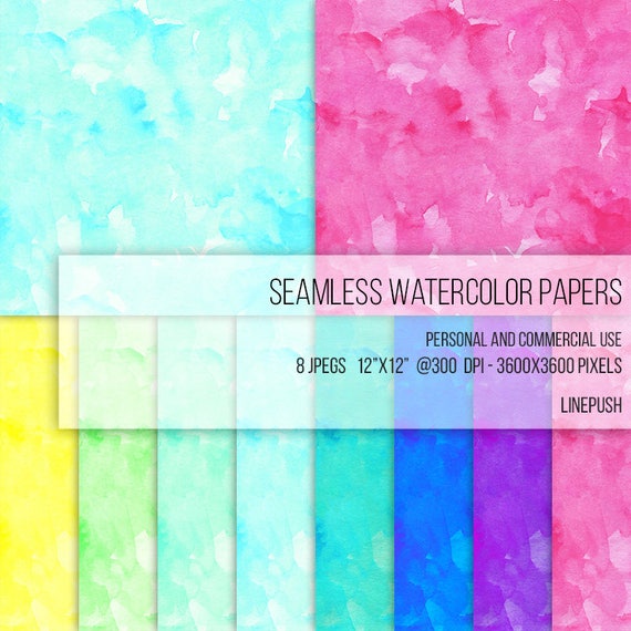 Sale Seamless Watercolor Papers Digital Papers Background Etsy