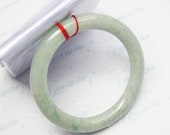 Jade Bangle (Round Inside) Hand Carved Natural Green Jade inner Diameter 57mm