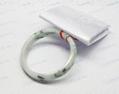 Jade Bangle (Comfort fit Inside) Hand Carved Natural Green Jade inner Diameter 60mm