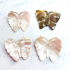 Choice of Pink / Black Mother of Pearl carved butterfly magnet, decor, decoration, ornamentation, adornment