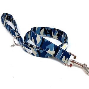 Blue Camo Artic Camouflage Padded Handle Dog Lead