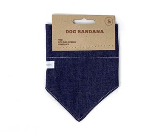 Denim Hundehalstuch, Slip on Collar Bandana