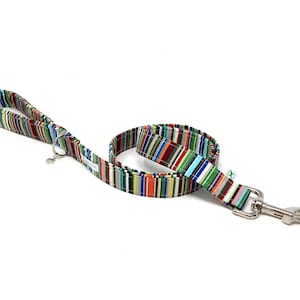 Dog Lead, Green and Brown Stripe with Padded Handle Dog Lead, eco friendly dog leash