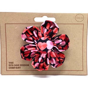 Red and Pink Heart Flower attachment for Dog Collar