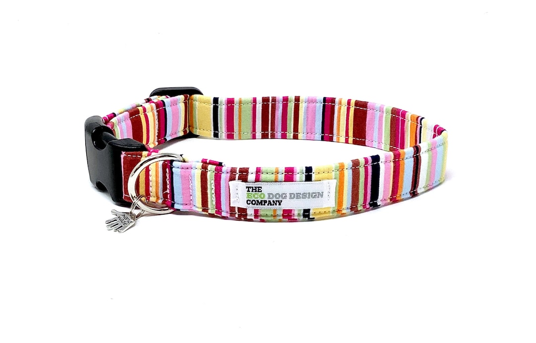 Pink Dog Collar, Candy Stripe, Dog Colla, Adjustable 4 Sizes Available ...