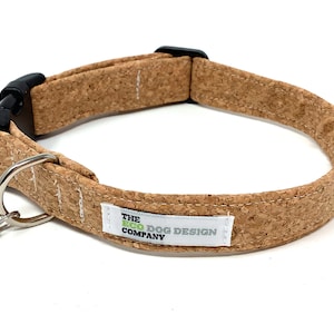 Collar ajustable para perros de cuero y corcho