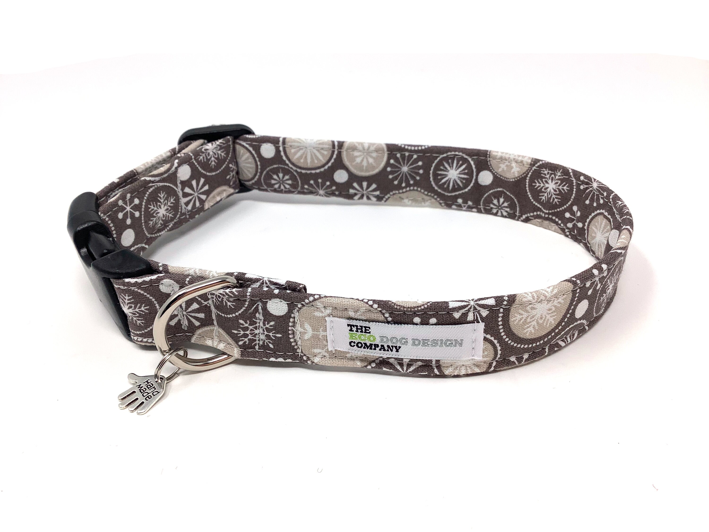 Weihnachten Grau Schneeflocke Verstellbares Hundehalsband