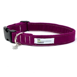 Plumb Purple Corduroy Adjustable Dog Collar