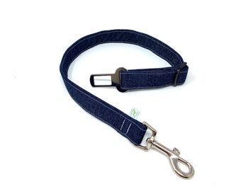 Denim Adjustable Dog Seat Belt Restraint Dog Travels Car Safety